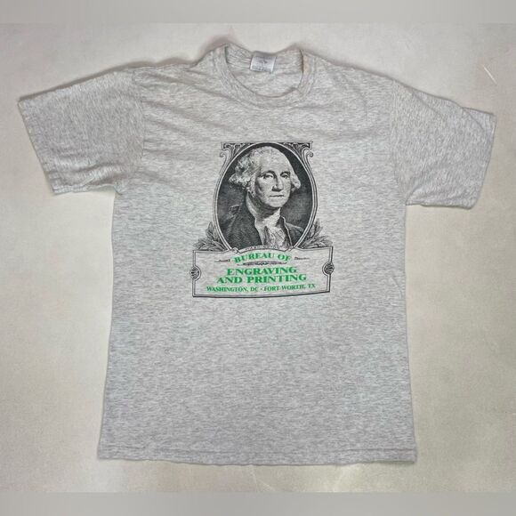 Vintage Bureau Of Engraving And Printing Washington DC T-shirt Men Medium Gray
